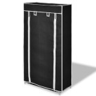 Armoire à chaussures avec housse 58 x 28 x 106 cm tissu noir