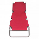 Vidaxl chaise longue pliable avec dossier réglable rouge