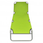 Vidaxl chaise longue pliable avec dossier réglable vert pomme