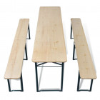 Vidaxl table avec 2 bancs 220 cm bois de sapin