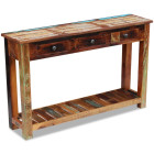 Table console 120 x 30 x 76 cm bois de récupération massif