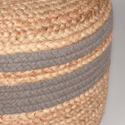 Pouf Jute tressé Gris et naturel