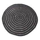 Tapis tricoté coton rond 150 cm noir