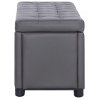 Pouf de rangement 87,5 cm gris similicuir