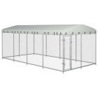 Chenil extérieur cage enclos parc animaux chien extérieur avec toit pour chiens 8 x 4 x 2 m  02_0000458