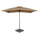 Parasol d'extérieur avec base portable 2,5 x 2,5 cm taupe helloshop26 02_0008059