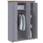 Garde-robe 3 portes gris 118x50x171,5 cm pin assortiment panama