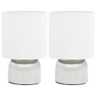 Lampes de table 2 pcs bouton tactile blanc e14