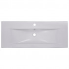 Lavabo encastré 101 x 39,5 x 18,5 cm céramique blanc