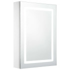 Armoire de salle de bain à miroir led 50 x 13 x 70 cm blanc et argenté 