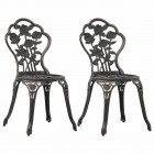 Chaises de bistro 2 pcs bronze aluminium coulé
