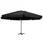 Parasol d'extérieur et mât en aluminium 500 cm Noir