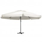 Parasol d'extérieur avec mât en aluminium 600 cm Blanc sable