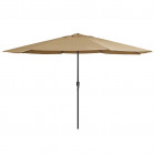 Parasol d'extérieur avec mât en métal 400 cm Taupe