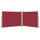 Auvent paravent store brise-vue latéral rétractable de patio jardin terrasse balcon protection visuelle écran rouge 140 x 1000 cm helloshop26 02_0007457