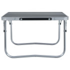 Table pliable de camping gris aluminium 60x40 cm