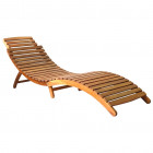 Chaise longue bois d'acacia solide - Couleur au choix
