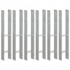 Piquets de clôture 6 pcs argenté 9x6x60 cm acier galvanisé