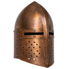 Casque de chevalier médiéval antique pour gn cuivre acier