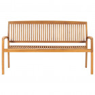 Banc 3 places empilable de jardin 159 cm bois de teck solide