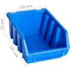 Bacs empilables de stockage 20 pcs bleu plastique