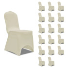 Housses élastiques de chaise crème - Nombre de pièces au choix