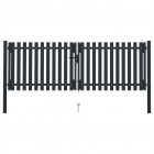 Portail de clôture à double porte acier 306x125 cm anthracite