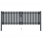 Portail de clôture à double porte acier 306x175 cm anthracite