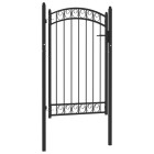 Portail de clôture avec dessus arqué acier 100x150 cm noir