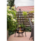 Barbecue de jardin avec trépied et bol à feu 50 cm noir