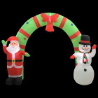 Arche gonflable avec Père Noël et bonhomme de neige LED 280 cm
