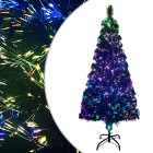 Sapin de Noël artificiel avec support Vert 210 cm Fibre optique