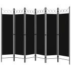 Cloison de séparation 6 panneaux noir 240x180 cm