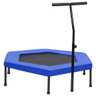 Trampoline avec poignée et coussin de sécurité hexagonal 122 cm