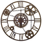 Horloge murale marron 80 cm métal
