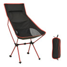 Chaise de camping pliable pvc et aluminium noir