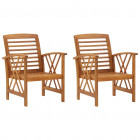 Chaises de jardin 2 pcs bois d'acacia massif