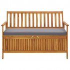 Banc de rangement de jardin 120 cm bois d'acacia solide