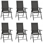 Chaises de jardin pliables 6 pcs textilène noir