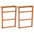 Porte-serviettes 2 pcs bois de teck massif