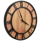 Horloge murale 39 cm marron et noir mdf et fer