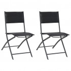 Chaises de jardin pliables 2 pcs acier et textilène