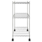 Étagère de stockage 3 niveaux et roues 60 x 35 x 81cm chrome 150 kg helloshop26 02_0000658