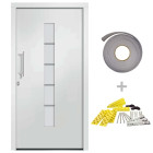 Porte d'entrée aluminium et pvc blanc 110x210 cm