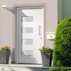Porte d'entrée aluminium et pvc blanc 100x200 cm