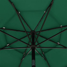 Parasol à 3 niveaux avec mât en aluminium vert 3,5 m