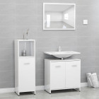 Ensemble de meubles de bain 3 pcs blanc brillant aggloméré