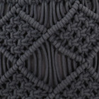 Pouf fait à la main en macramé anthracite 45x30 cm coton