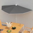 Demi-parasol de jardin avec mât 180x90 cm - Couleur au choix
