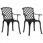 Chaises de jardin 2 pcs aluminium coulé noir